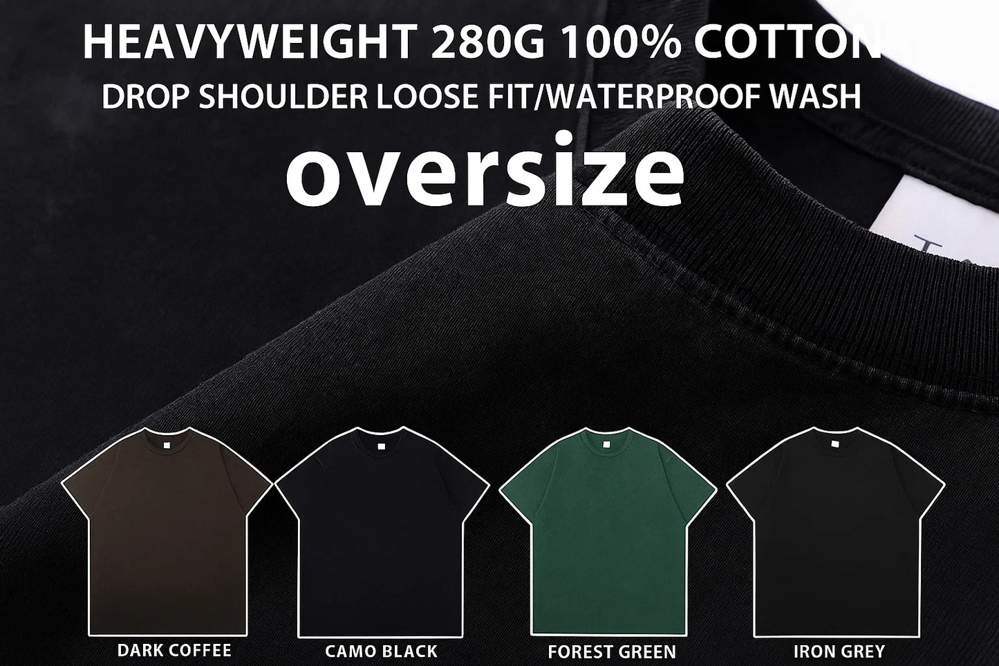 Premium 280GSM Heavyweight Custom Apparel: Pure & Vintage Wash Options