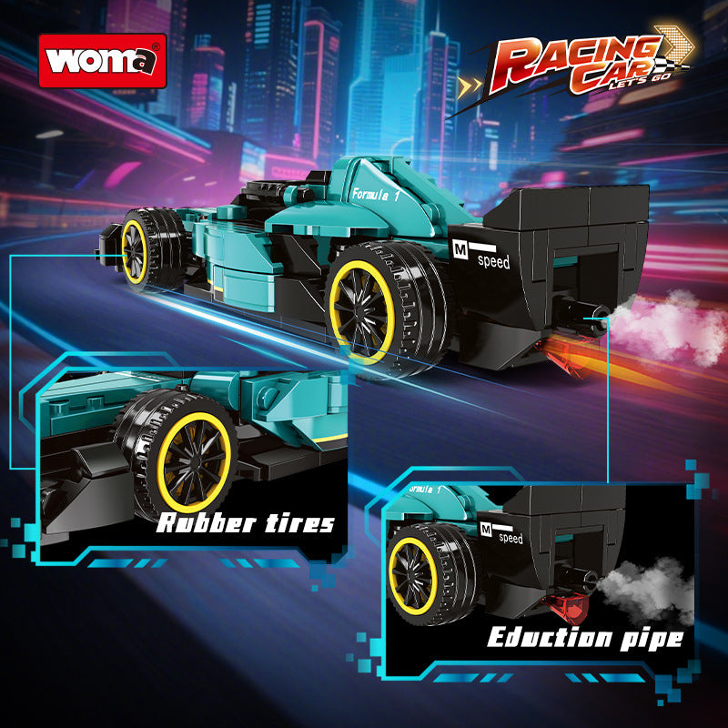 Woma building blocks, formula racing models, sports cars, off-road vehicles, accumulation and transformation, puzzle assembly toys, cross-border exclusive supply