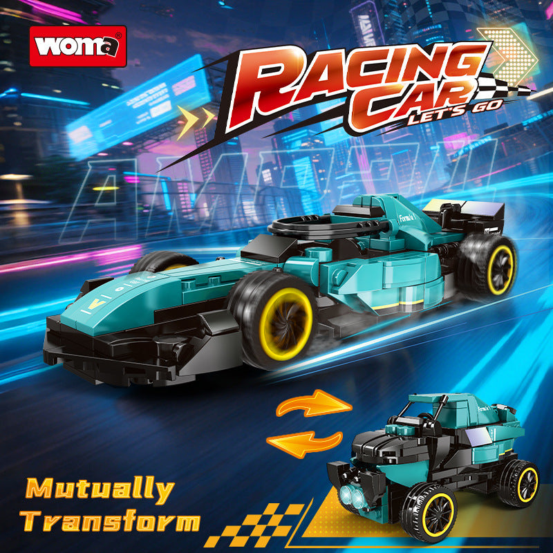 Woma building blocks, formula racing models, sports cars, off-road vehicles, accumulation and transformation, puzzle assembly toys, cross-border exclusive supply