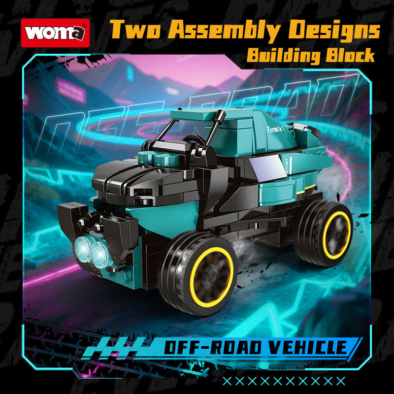 Woma building blocks, formula racing models, sports cars, off-road vehicles, accumulation and transformation, puzzle assembly toys, cross-border exclusive supply