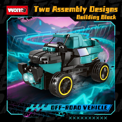 Woma building blocks, formula racing models, sports cars, off-road vehicles, accumulation and transformation, puzzle assembly toys, cross-border exclusive supply