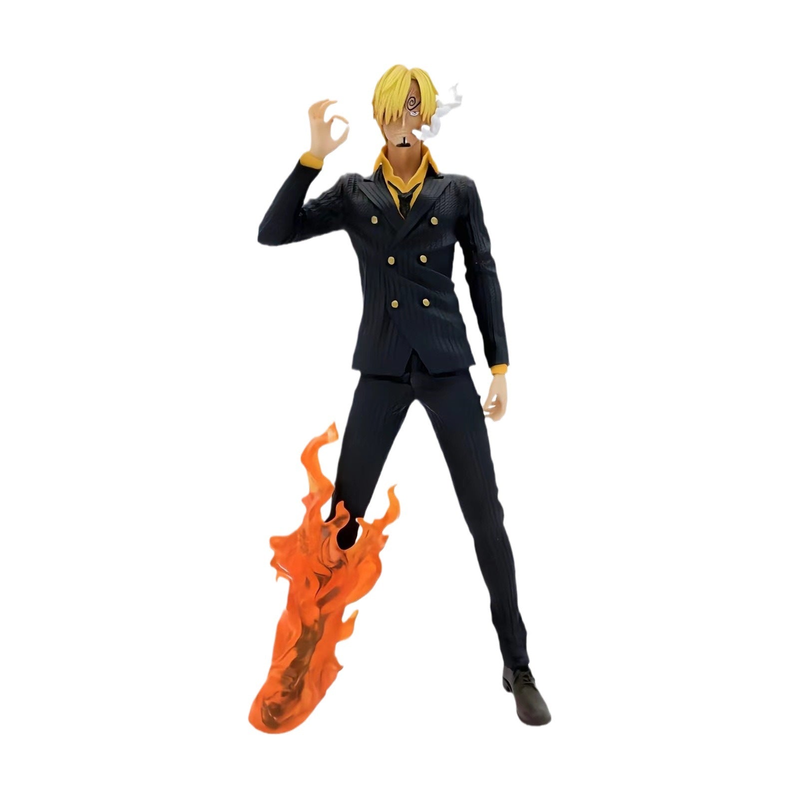 Full view of the 32cm One Piece Vinsmoke Sanji "Black Foot" fantasy style statue.