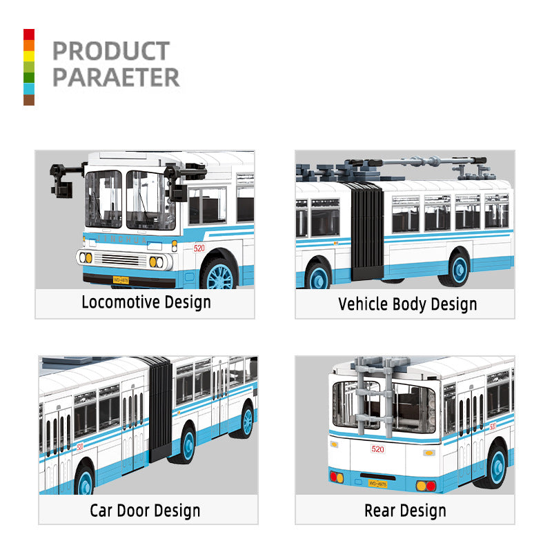 Trackless Bus Mini Building Blocks Toy for Kids