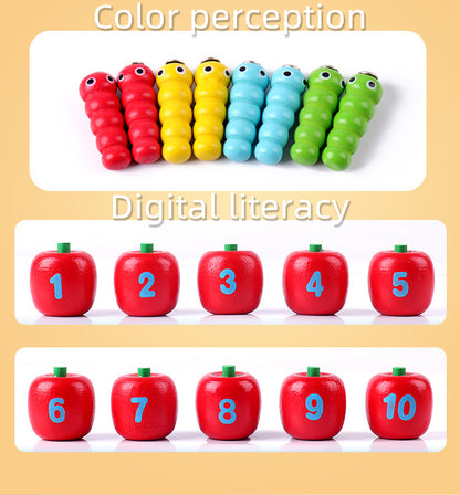 Magnetic Apple Worm Catching Toy