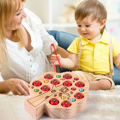 Magnetic Apple Worm Catching Toy